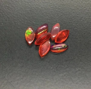 Joyería de piedras preciosas sueltas AAA marquesa espalda plana ópalo de fuego etíope rojo natural - Imagen 1 de 7