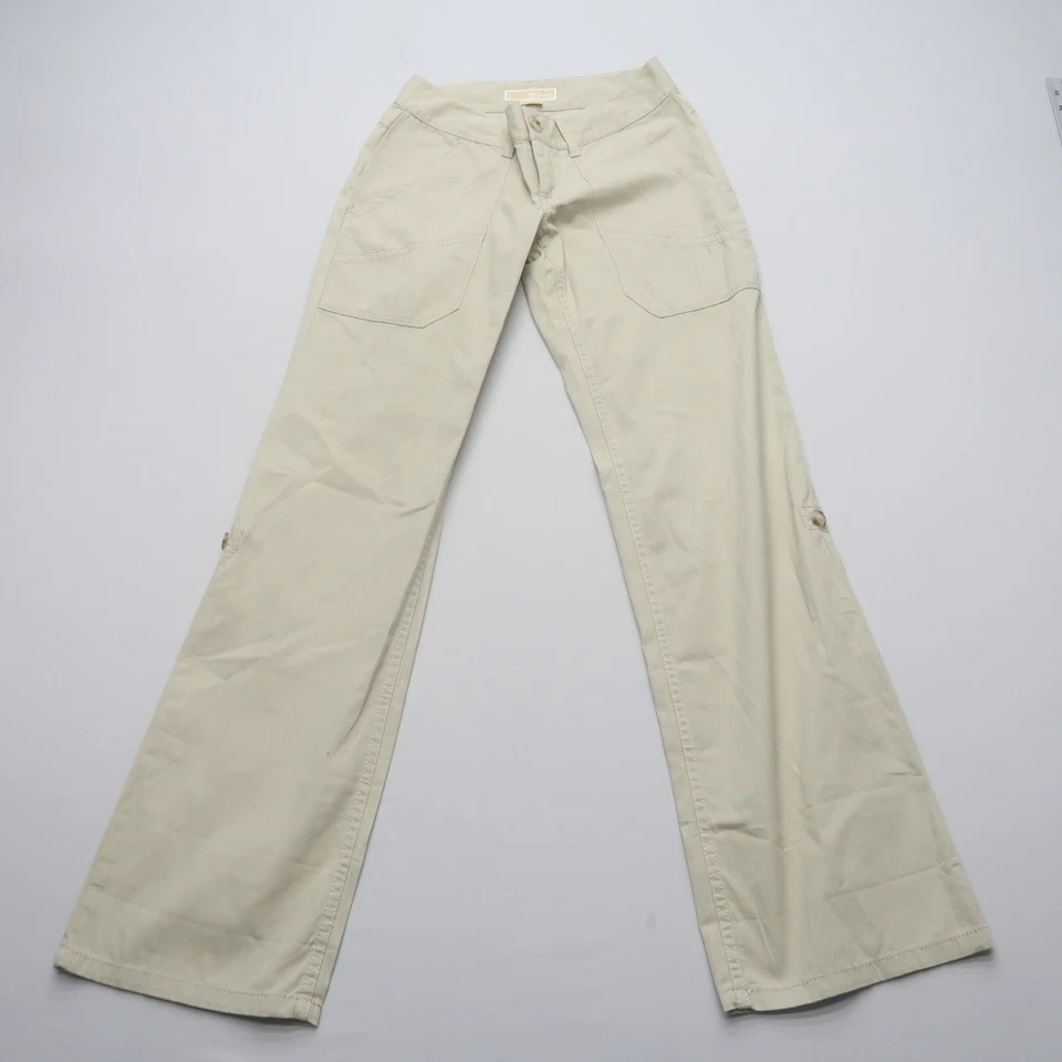 Женские универсальные брюки Michael Kors размер 2 с низкой талией хаки стиль Y2K широкие штанины - Изображение 1 из 4