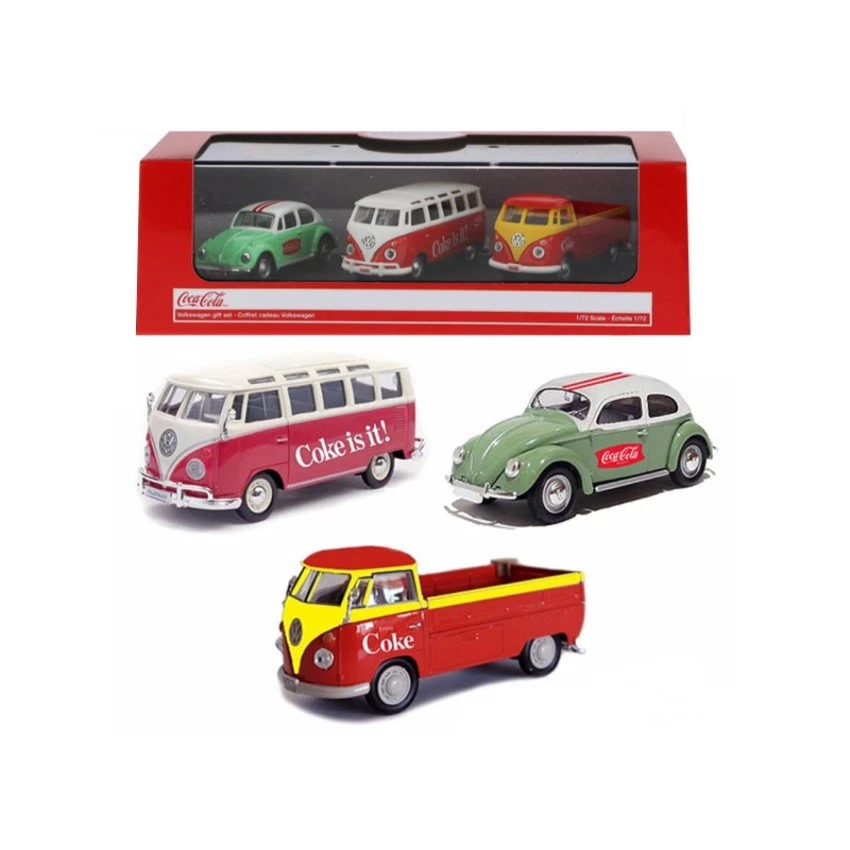 1 72 Coca Cola Coke Volkswagen 3 Cars Gift Set Diecast Model Car