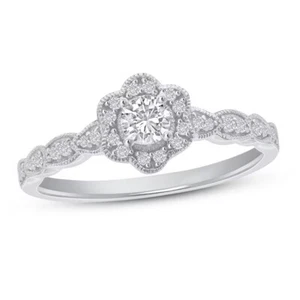 0.40CT Lab-Grown Diamond Floral Design valentine Ring For Women 950 Platinum - Picture 1 of 7