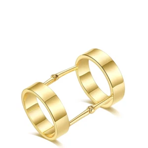Gold Plated Stainless Steel Bendable Fashion Ring Sizes 6, 7, 8 Unisex - Picture 1 of 6