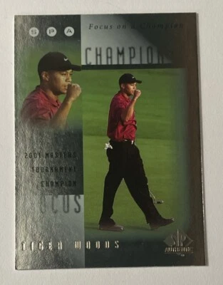 Tiger Wood 2001 Upper Deck SP Authentic Focus On A Champion Insert Card #FC3 - Image 1 of 2