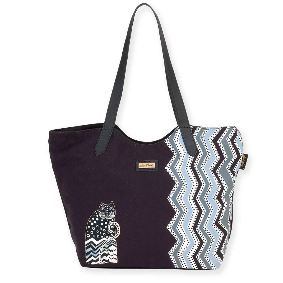 Laurel Burch Polka Dots Cats Large Feline Purse Scoop Shoulder Tote Handbag - Image 1 of 1