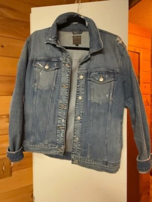 Chaqueta de mezclilla envejecida Joes Jeans para mujer ~ talla mediana ~ azul aspecto clásico Foto 1 de 4