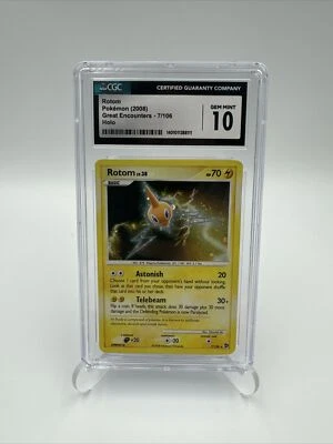 2008 Pokemon Card CGC 10 Gem Mint Rotom Great Encounters Holo 7/106 - Image 1 of 2