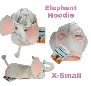Martha Stewart modische Hundebekleidung rosa & grau Elefant Hoodie XS - neu mit Etikett - Bild 1 von 14