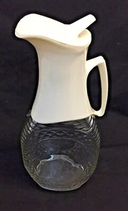 Jarra de jarabe de cabina de troncos vintage de plástico y vidrio transparente de 10,5" de alto - Imagen 1 de 12
