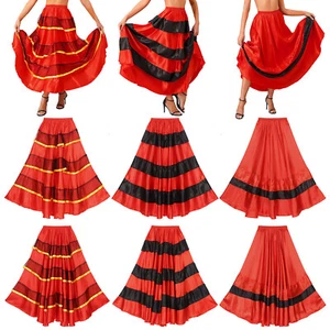 Womens Flamenco Dance Skirt Folkloric Dance Skirts Full Circle Mexican AU - Picture 1 of 85