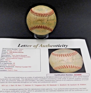 1950 Boston Braves Team Signed Baseball 28 Autos Sain Kerr Holmes Surkont JSA - Picture 1 of 9