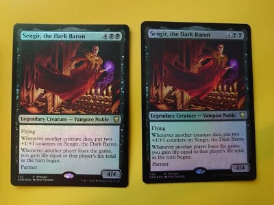 MTG Card.  Sengir, the Dark Baron x2  CMR Legends  FOIL promo vgc as pics 2 card - Image 1 of 4