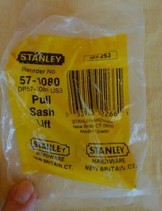 2 Opened Pkges Stanley Brass Window Pull Sash Lift 57-1080 NO Screws - Picture 1 of 6