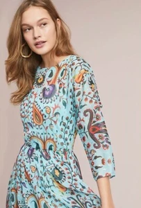 Anthropologie Allie Maxikleid von Eva Franco M ohne Slip UVP 198,00 $ blau Kombi - Bild 1 von 11