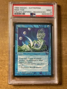 MTG ✨HIGH TIDE ✨Fallen Empires PSA 9 MINT 1994 A. Maddocks Artwork Pop 2 ! - Picture 1 of 2