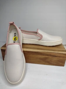 Nuovi mocassini donna Coach crema/rosa in pelle taglia 9 - Foto 1 di 5