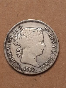 1865 40 CENTS SPAIN - Picture 1 of 2