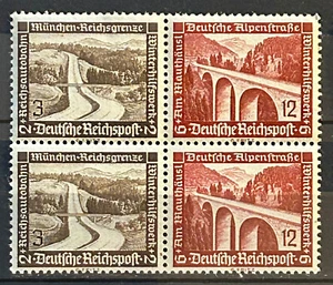 4 sellos alemanes 1936 (dobles) edificios de relieve de invierno Mi: DRW115 MH*/2843 - Imagen 1 de 1