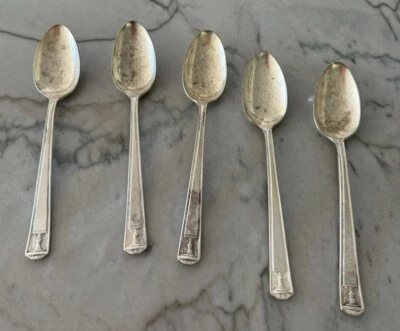 Vintage Holmes & Edwards Inlaid Silverware Century Pattern Lot of 5 Teaspoons - Image 1 of 4