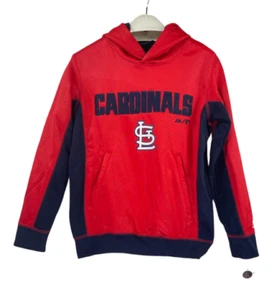 Majestic Youth St. Louis Cardinals Front Pocket Long Sleeve Hoodie, Red, Medium - Picture 1 of 6