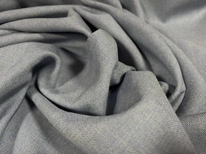 Linen Look Woven Melange Trouser Skirt Fabric, Per Metre - Light Blue & Lemon - Picture 1 of 3