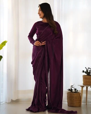 Blusa sari de seda nupcial de diseñador Sari Bollywood boda del sur de la India lista para usar Foto 1 de 4