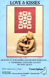 Love and Kisses Wall or Doll Quilt Pattern #CA-42 by Country Appliques - Picture 1 of 2