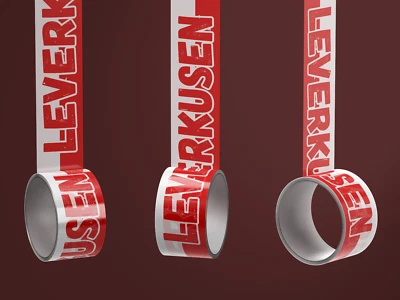 FAN-KULTUR XPERIENCE Leverkusen Klebeband/ Fußball Fanartikel/ PVC Klebebandrolle - neu - 50mm x 66m