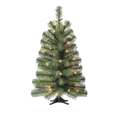 Holiday Time Prelit Tree Clear Incandescent Lights Noble Green Spruce Artificial - Image 1 of 4