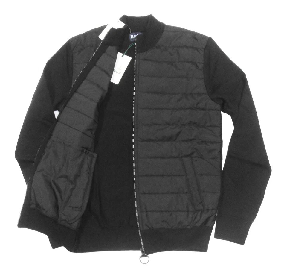Barbour Men's Black Carn Baffle Full Zip Sweater Jacket - Image 1 of 4