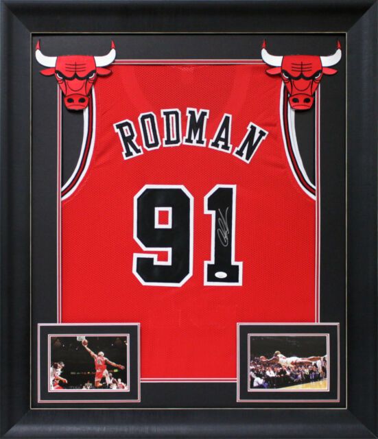 Dennis Rodman Signed Chicago Black Basketball Jersey (JSA) — RSA