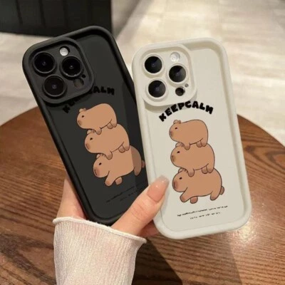 Case For iPhone 16 Pro Max 15 14 13 12 11 XR XS 8 7 6 Cute Capybara Phone Cover - Image 1 of 4