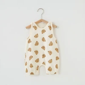 Summer New Baby Jumpsuit Soft Breathable Cotton Newborn Pajamas Cute Bear Rabbit - Picture 1 of 17