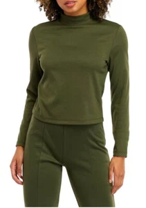 Women/Junior 2 Piece Olive Outfit Long Sleeve Top And Pants Set ($80) Medium - Picture 1 of 7