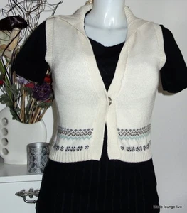 Noa Noa Cotone Angora Giacca di Maglia S 36 Cardigan Sale Crema Beige Gilet - Picture 1 of 5