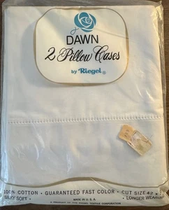 DAWN by Regal Pillowcases 100% Cotton - White - 36" x 42" - NEW - Picture 1 of 3