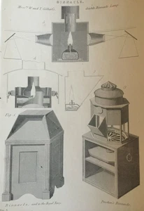 Antique Print c.1880s | Royal Navy Binnacle & Lamp Designs | Maritime Engraving - Picture 1 of 4