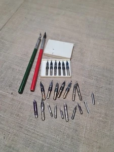 Lot of 23 pcs, Soviet Vintage Dip Pen nibs. Soviet Dip pen nib .2 pens for ink . - Picture 1 of 6