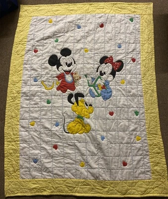 Edredón edredón manta cuna Mickey Minnie Pluto vintage 84 Disney Baby Foto 1 de 4