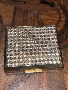 Vintage Art Deco Strass Puder Make-up kompakt - Bild 1 von 8