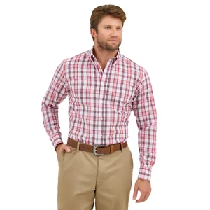 Wrangler Men's Riata® Plaid Western Red Button Down Shirt 112359496-RED - Picture 1 of 12