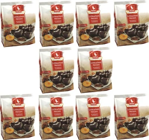 gefüllte Zartbitter Lebkuchen Herzen mit Aprikosenfüllung Weiss 10 x 300g vegan - Bild 1 von 2