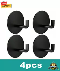 4pcs Heavy-Duty Waterproof Shower Hooks Adhesive Wall Mount for Towels & Robes - Picture 1 of 10