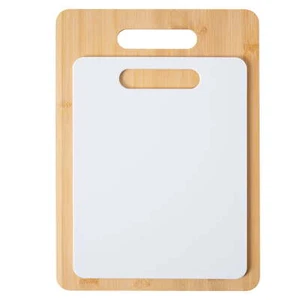 Cutting Boards Set, 14 x 10in&11 x 8.5in, 100% Bamboo and Polypropylene - Picture 1 of 7