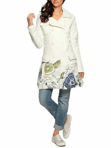 Abrigo Emilie Blanco Desigual - Calce Regular - Compra Ahora | Dafiti Chile