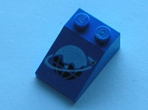 LEGO Blue Slope 33 3x2 Ice Planet Logo Pattern Ref 3298p61 Set 6879 6973 6983 - Picture 1 of 1