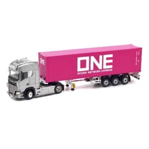 ED UM 1:64 Pink Scania 730S Container Delivery Truck Model Diecast Collect Car - Picture 1 of 8