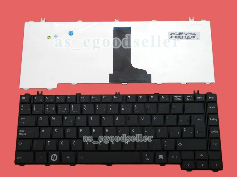 para Toshiba Satellite L645 L645D C600 C600D C605 C605D C640 C645 Teclado Espanhol - Imagem 1 de 1
