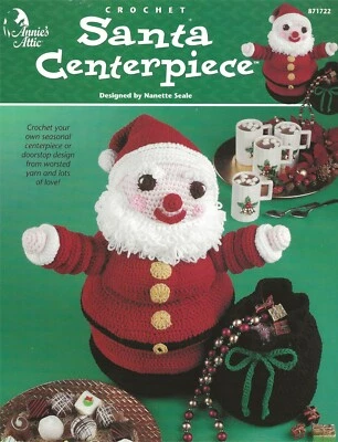 Decoração de mesa de Natal de crochê peça central de Papai Noel NOVO OOP - Imagem 1 de 2