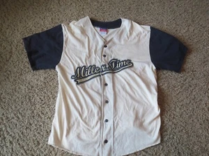 Miller Lite button Baseball Jersey Miller Time Champion Shirt Size XL - Foto 1 di 7