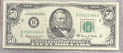 1963 New York $50 Dollar Bill Fr. 2113-B FRN B05831064A 50BL72 NICE OLD BILL! - Image 1 of 2