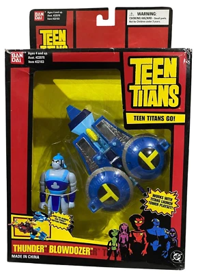 Teen Titans Go Thunder Blowdozer Action Figure&Vehicle Set Vtg 2005 New w Wear+ - Image 1 of 4